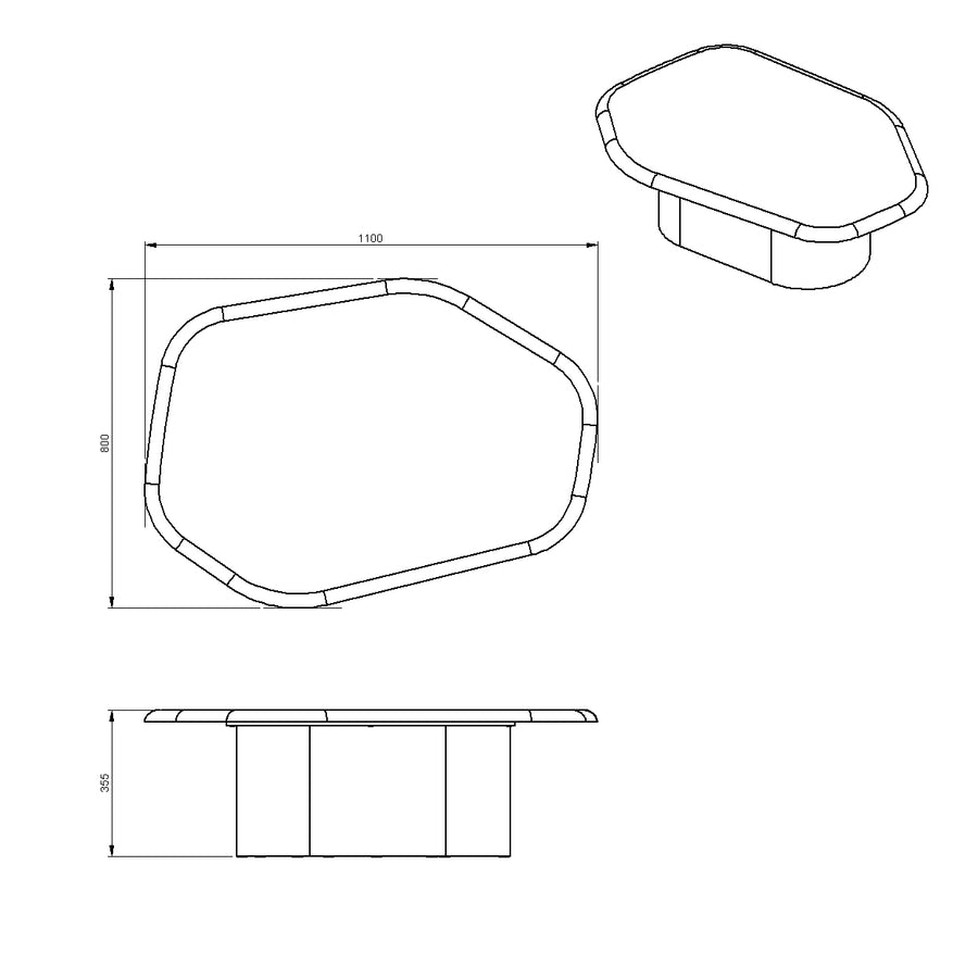 Desenho técnico – Mesa de Centro Seixos