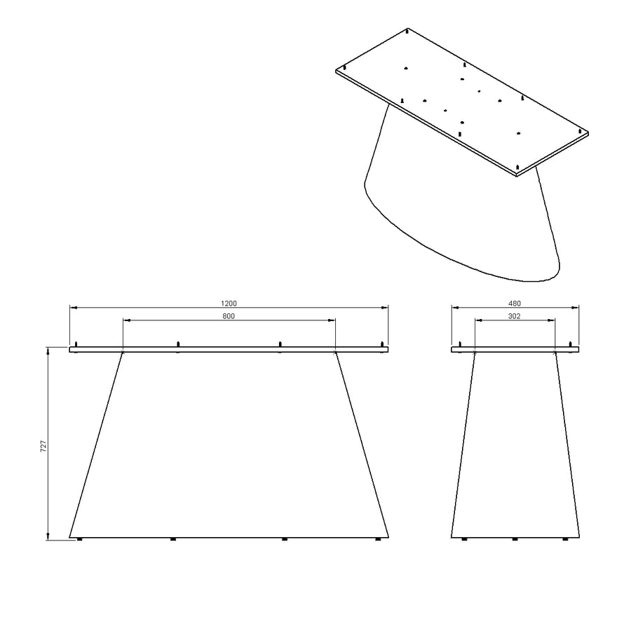 Desenho técnico – Mesa de Jantar Oval Verona