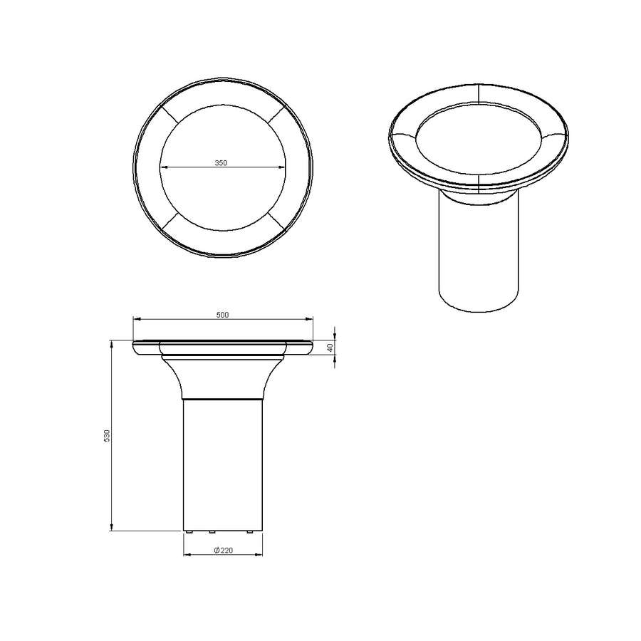 Desenho técnico – Mesa Lateral Fante