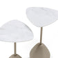 Mesa Auxiliar Clara – Concreto corda com gold com mármore Calacata