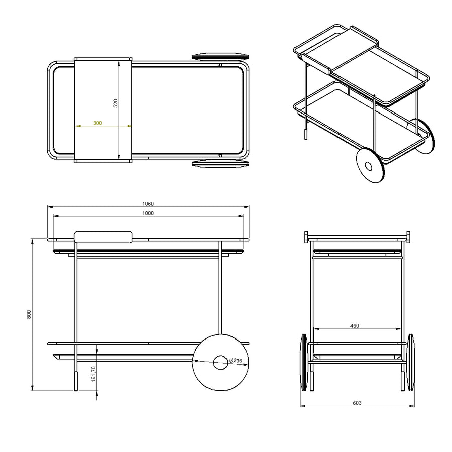 Desenho técnico – Carrinho Bar Nolo