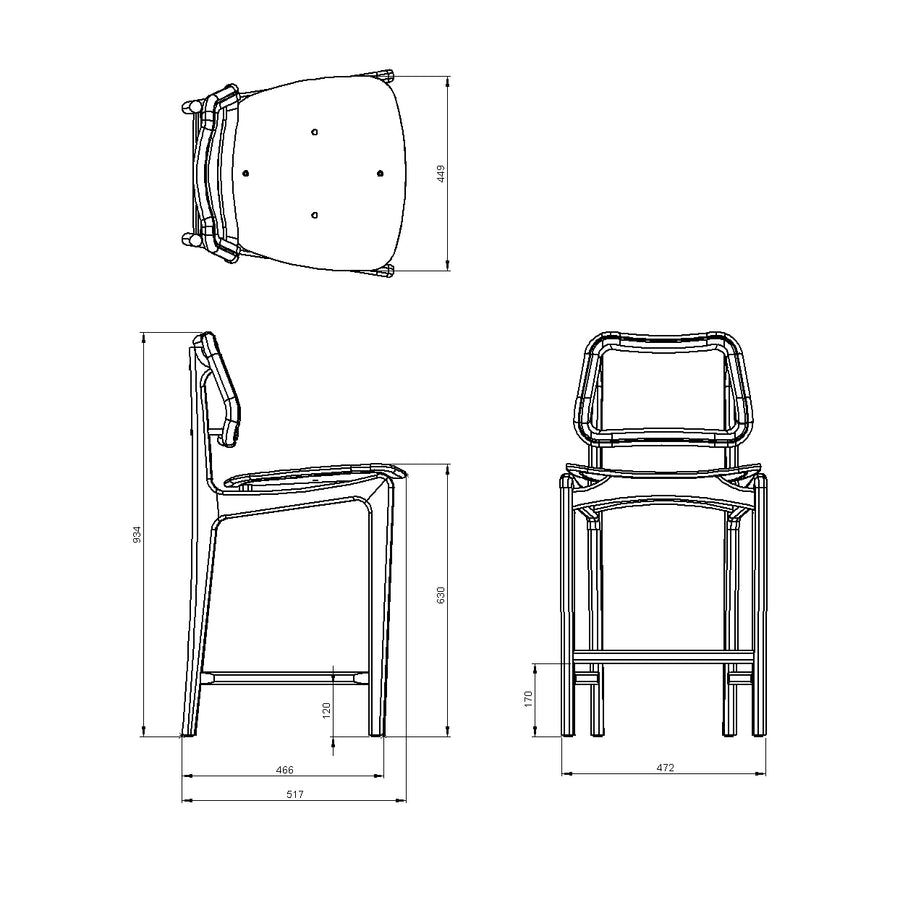 Desenho técnico – Banqueta Tesia