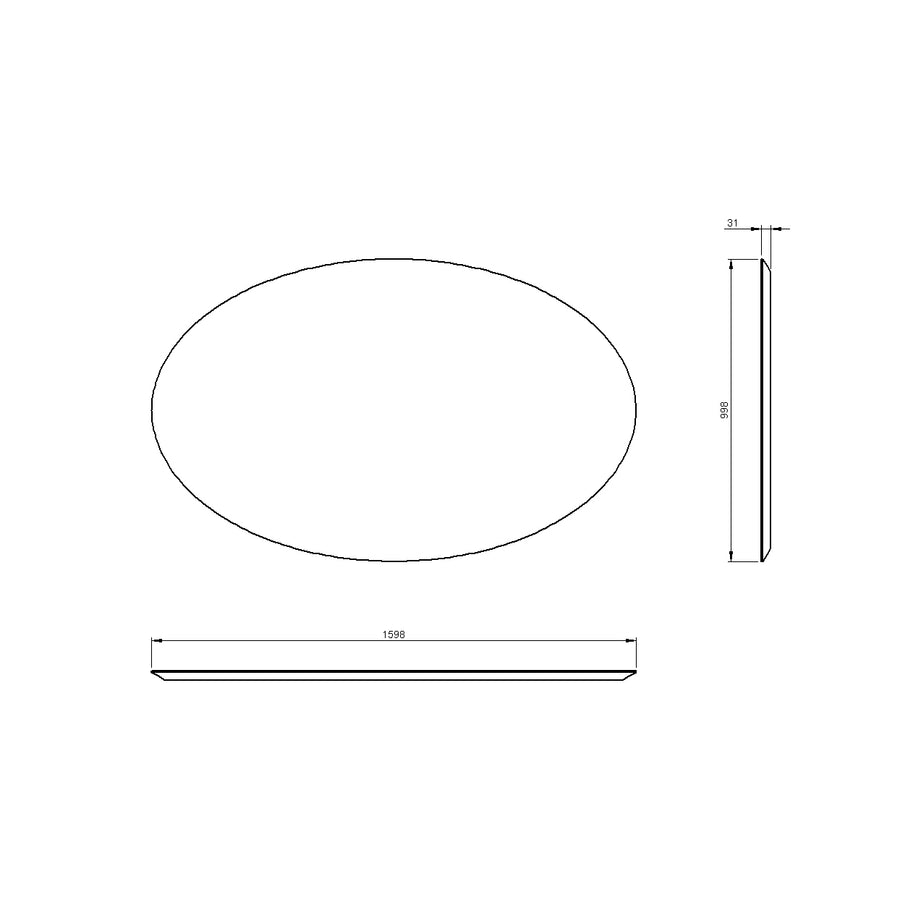 Desenho técnico – Mesa de Jantar Oval Verona