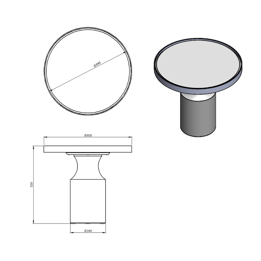 Desenho técnico – Mesa Lateral Tônia