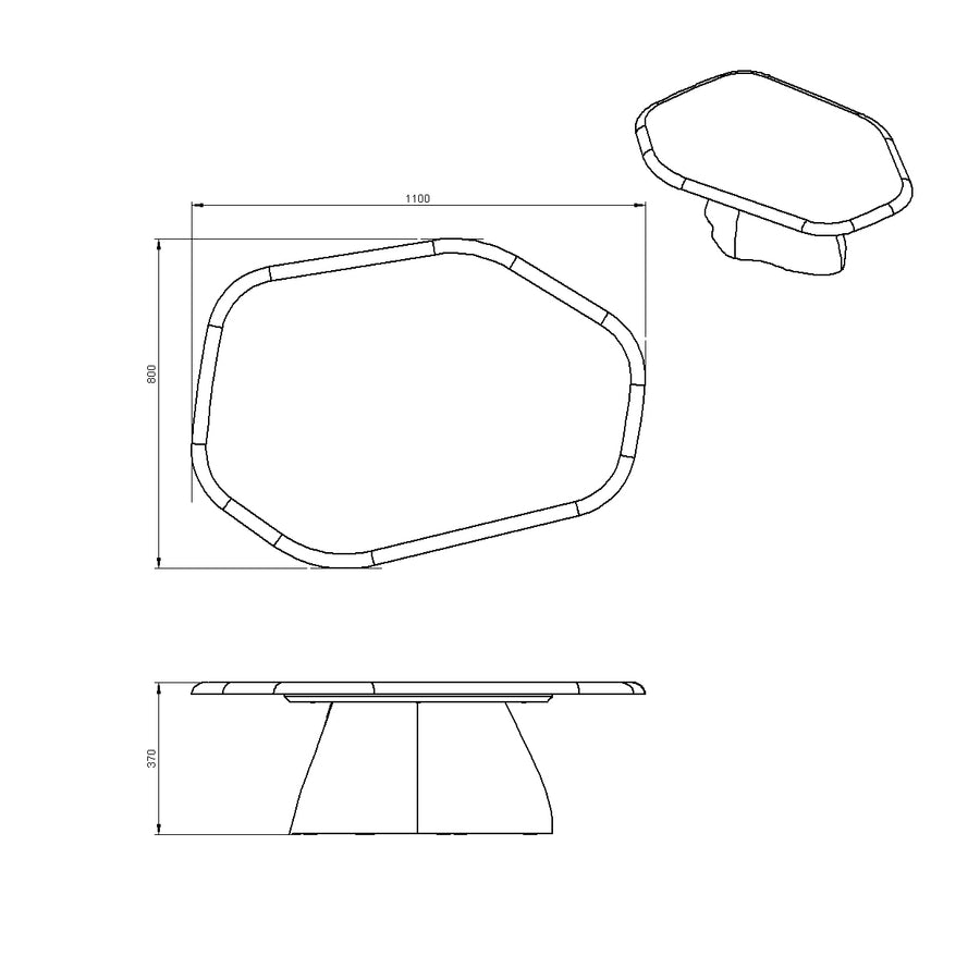Desenho técnico – Mesa de Centro Petra