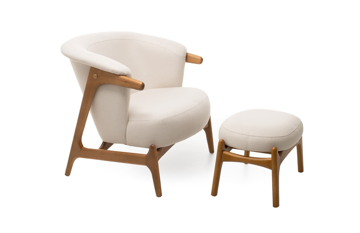 Poltrona Arya com Puff – vista lateral