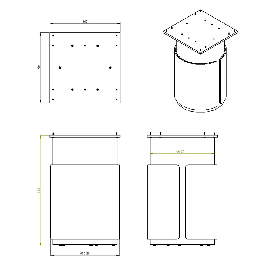 Desenho técnico – Mesa de Jantar Rocamadour