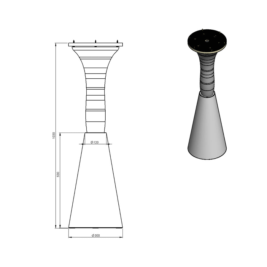 Desenho técnico – Mesa Bistrô Lui