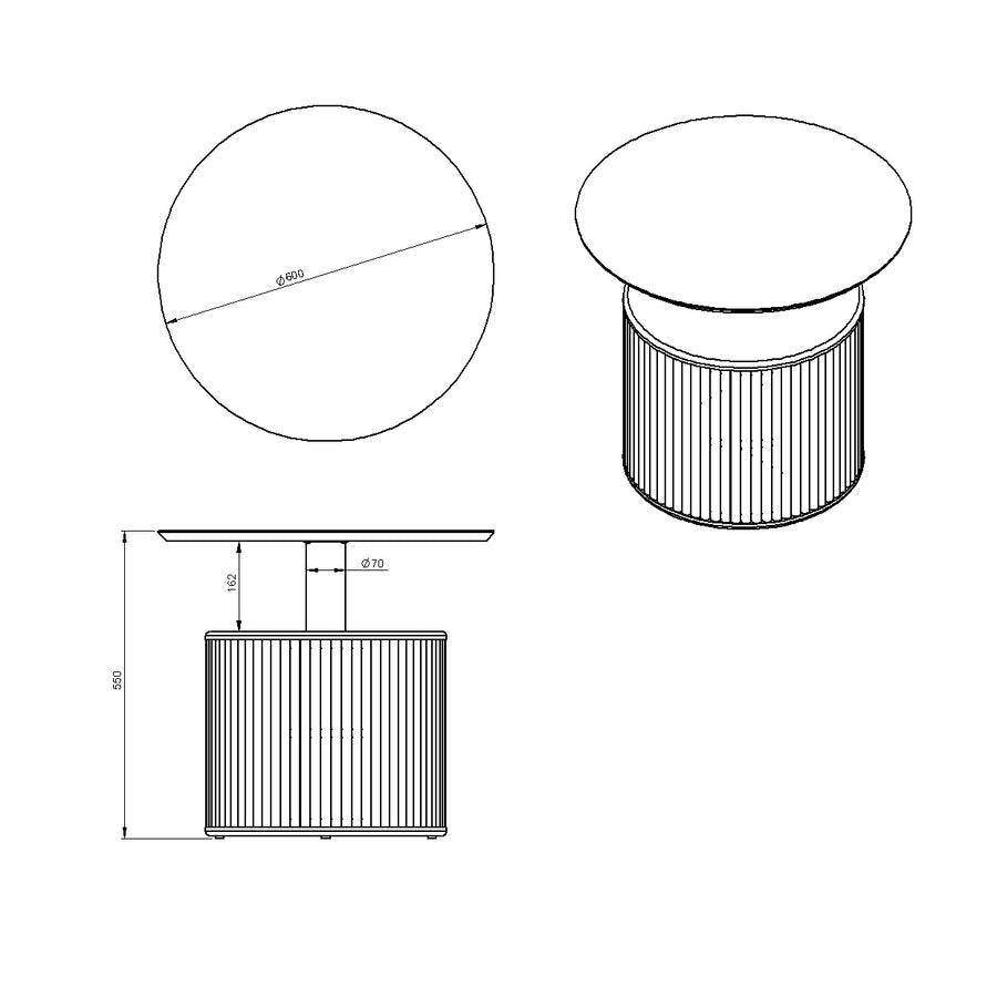 Desenho técnico – Mesa Lateral Colina