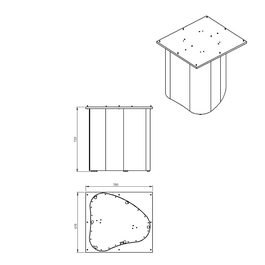 Desenho técnico – Mesa de Jantar Orgânica Fiona