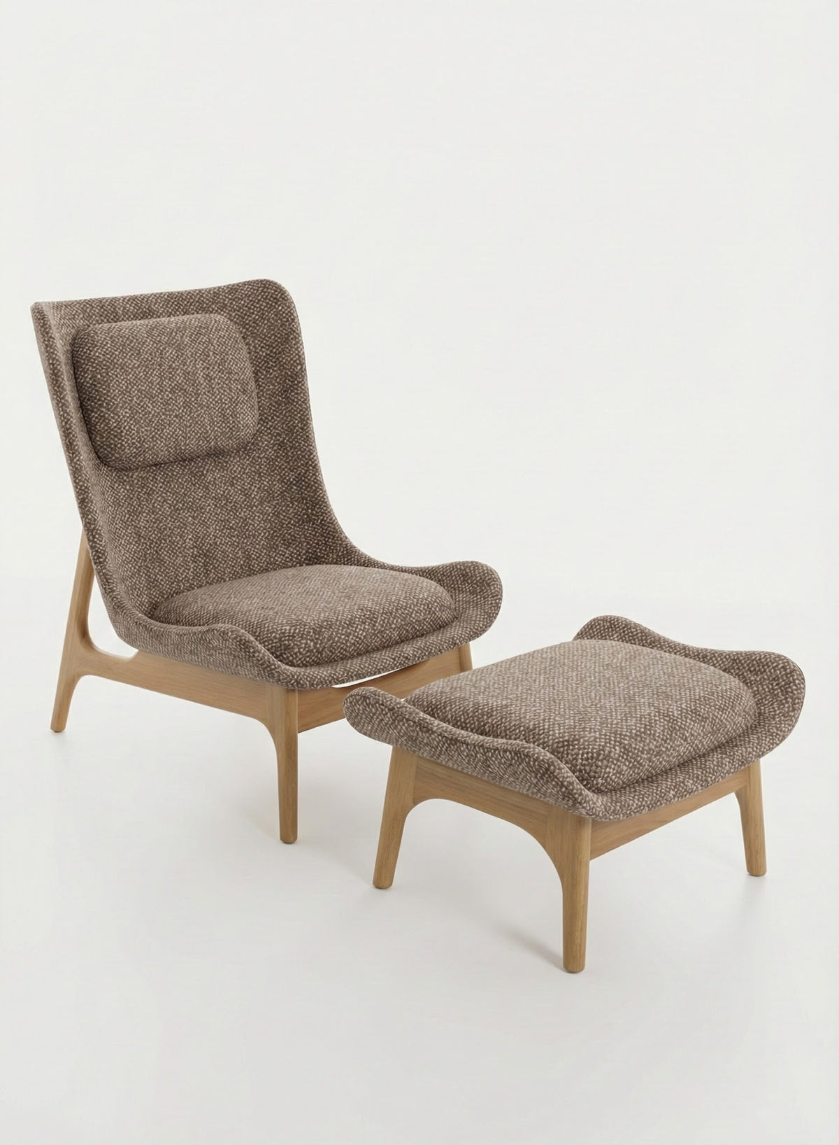 Poltrona Valensole com Puff – vista frontal