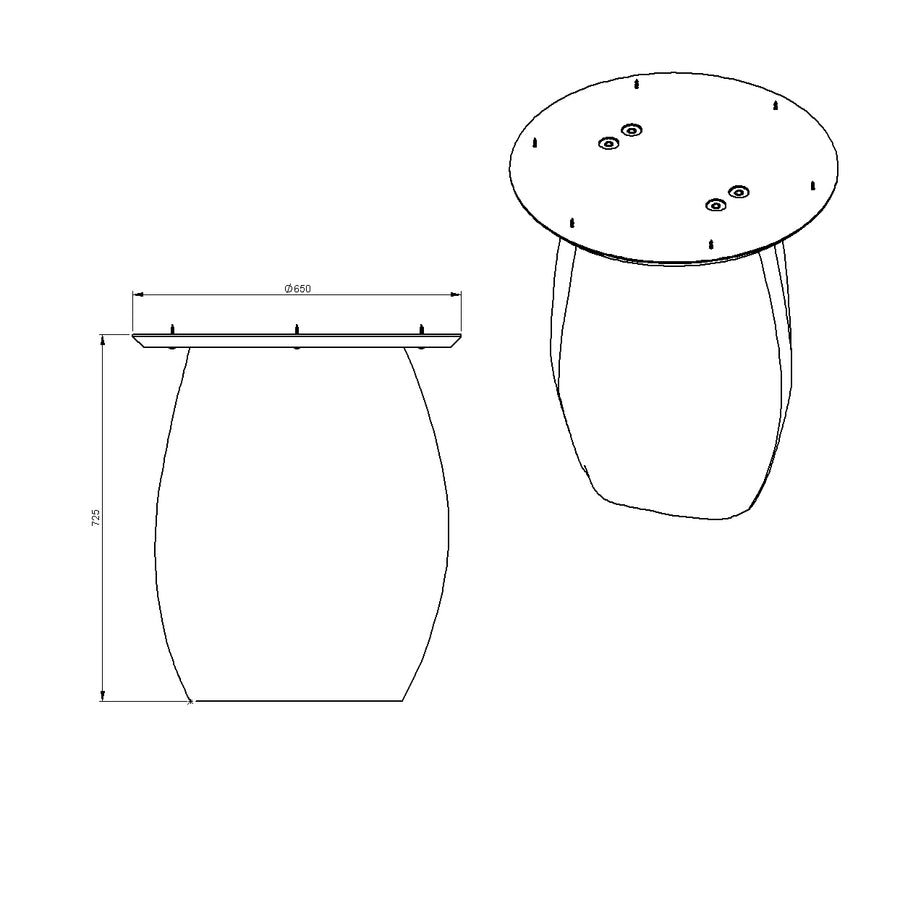 Desenho técnico – Mesa de Jantar Orgânica Petra