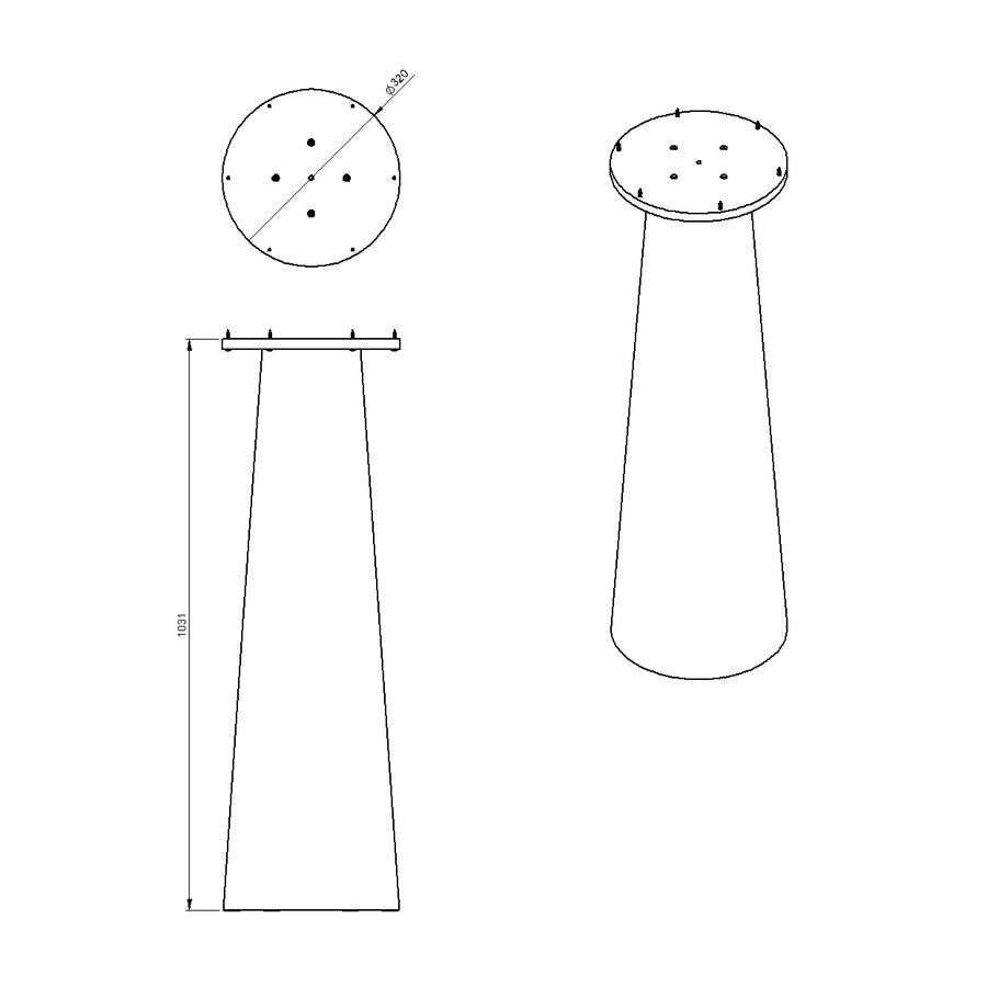 Desenho técnico – Mesa Bistrô Ramatuelle