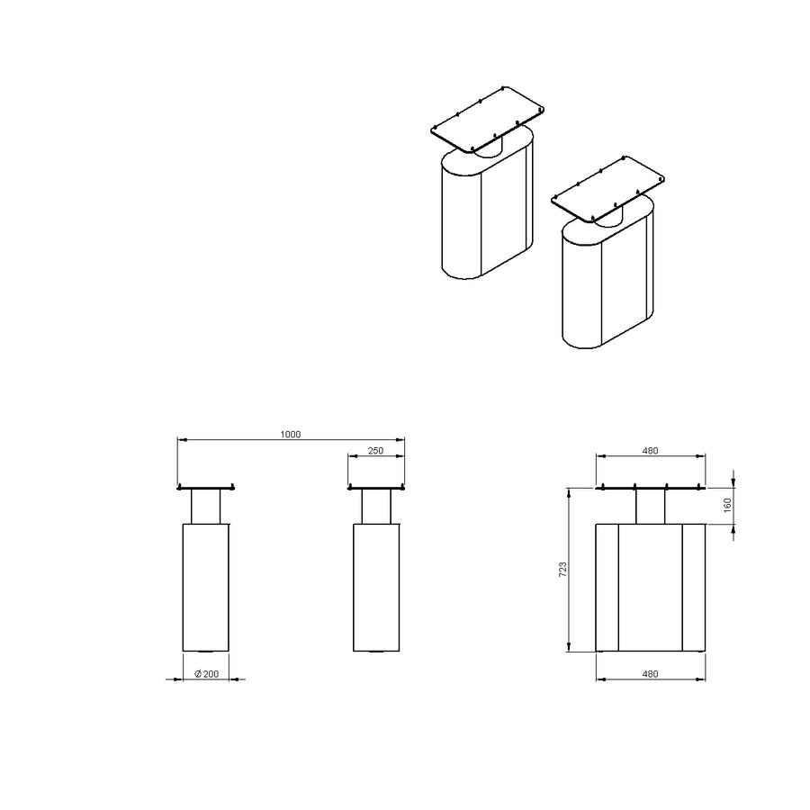 Desenho técnico – Mesa de Jantar Marquise