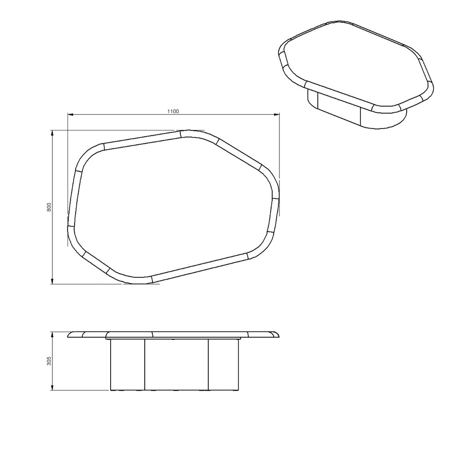 Desenho técnico – Mesa de Centro Seixos