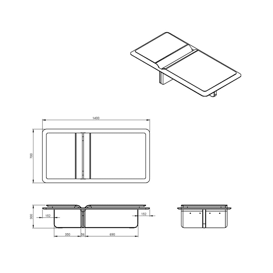 Desenho técnico – Mesa de Centro Donna