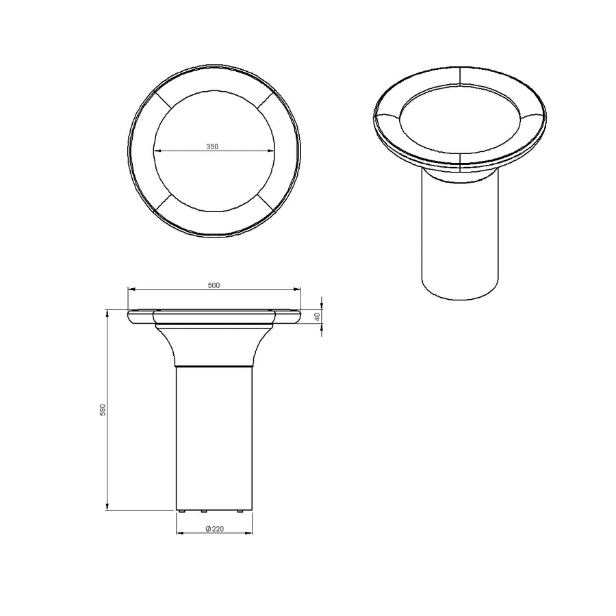 Desenho técnico – Mesa Lateral Fante