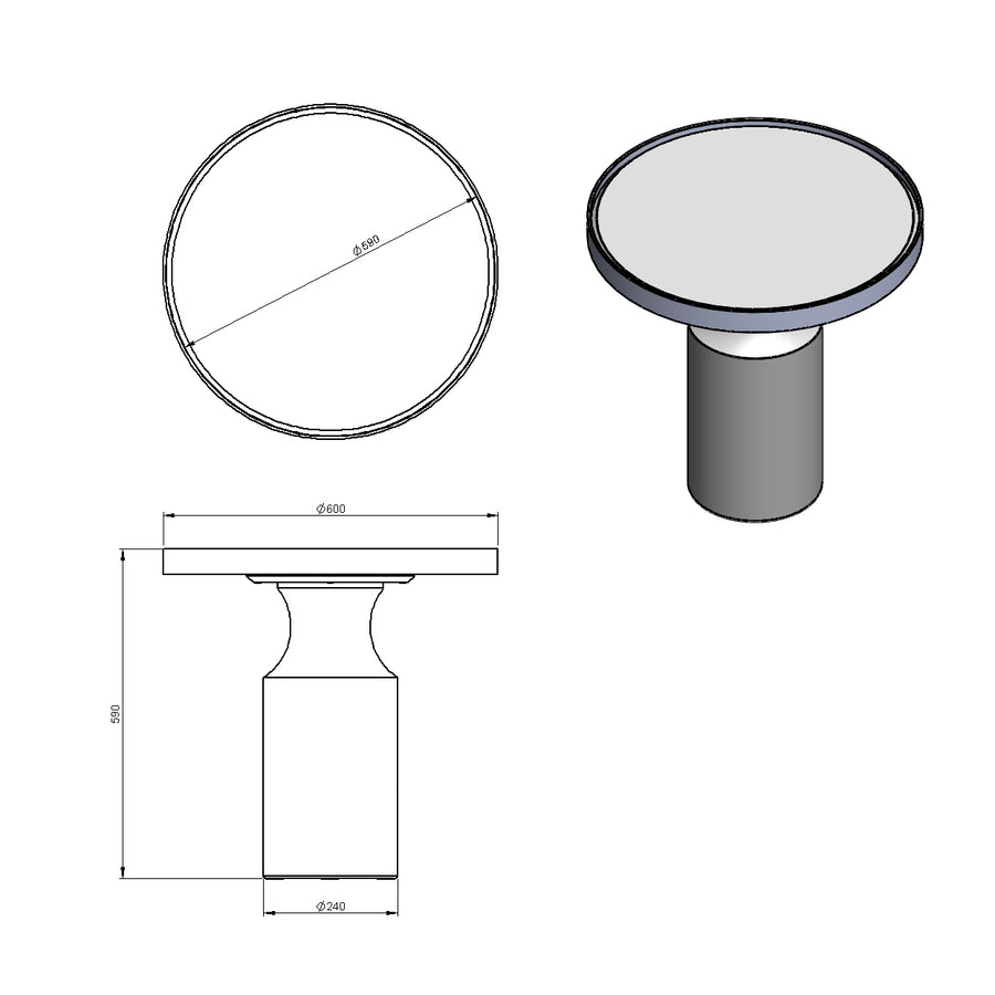 Desenho técnico – Mesa Lateral Tônia