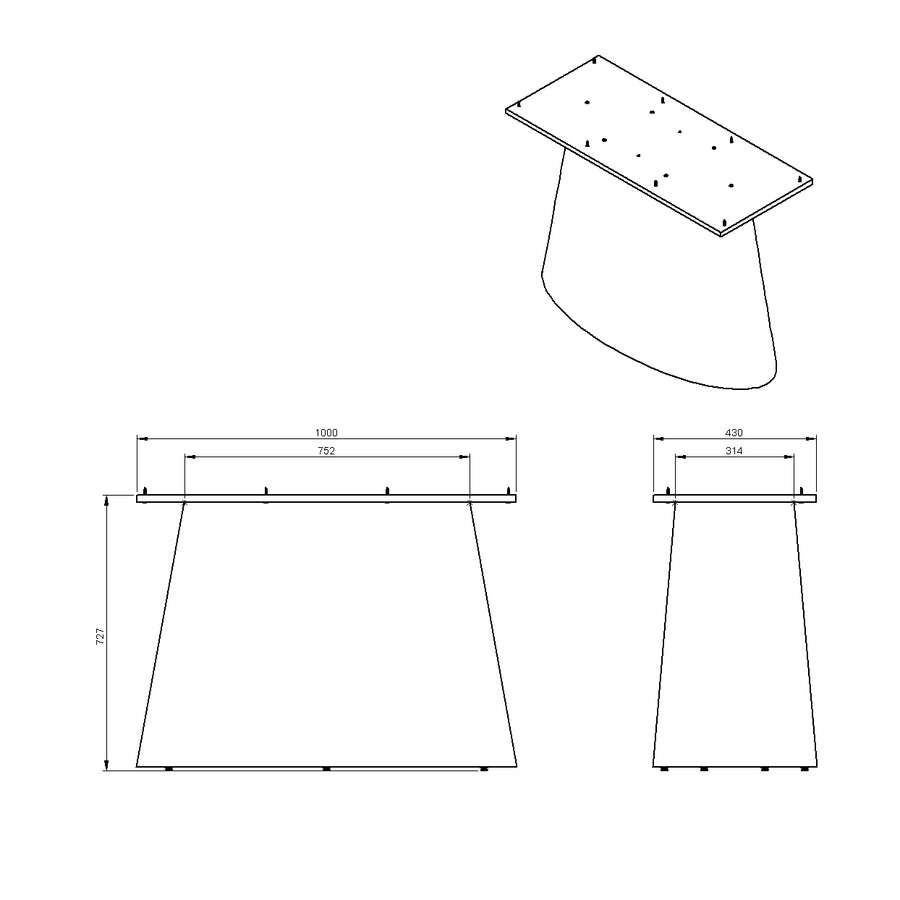 Desenho técnico – Mesa de Jantar Oval Verona