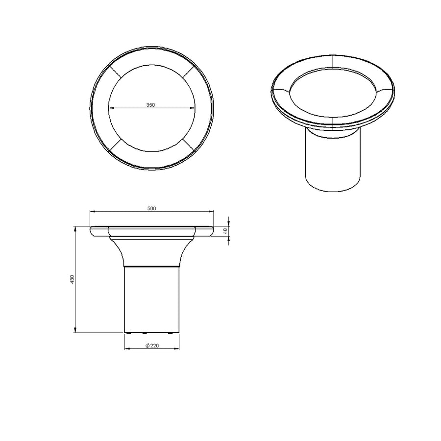 Desenho técnico – Mesa Lateral Fante