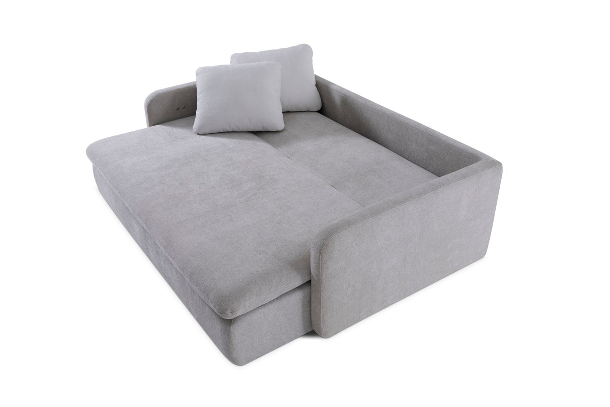 Sofá-cama Lourmarin – aberto, vista em ângulo