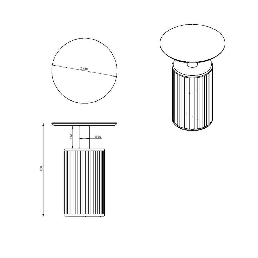 Desenho técnico – Mesa Lateral Colina
