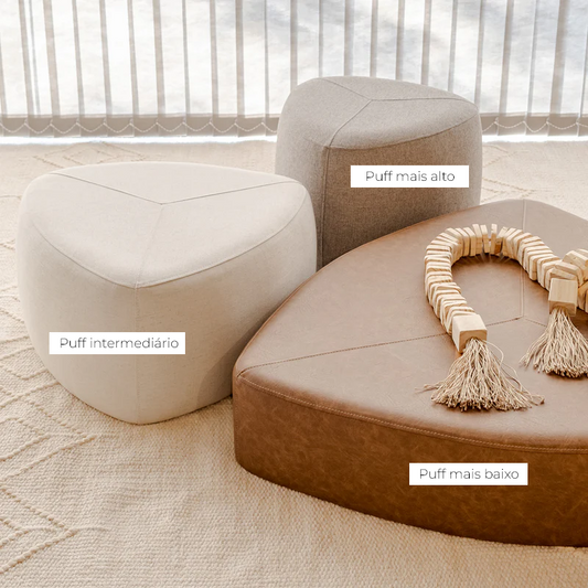 Trio de Puff Mix - Attua Design Moveis de Alto Padrão
