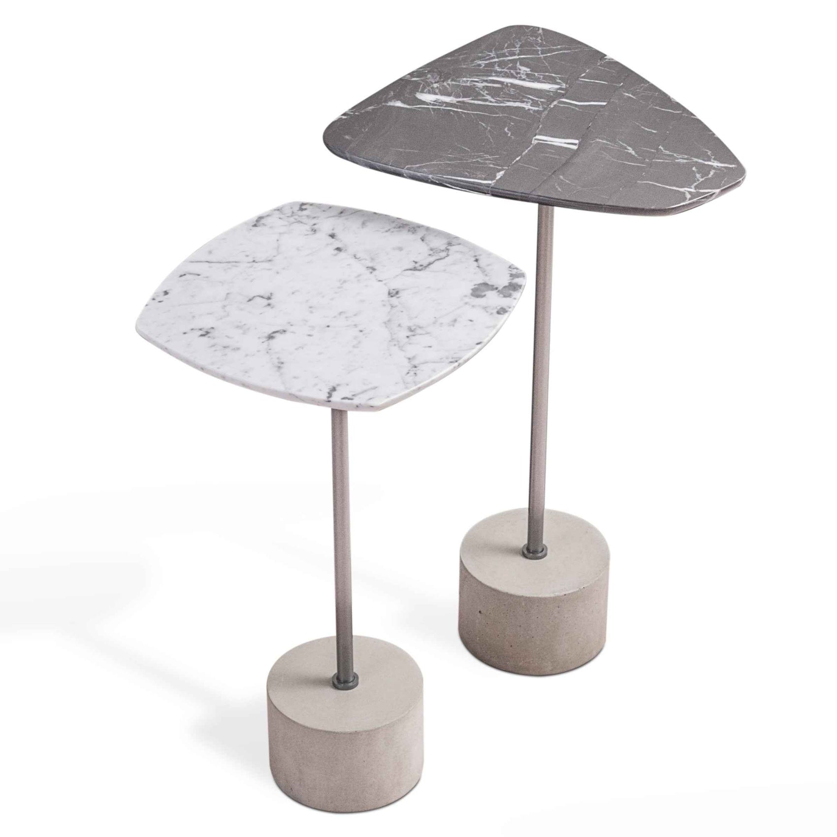 Mesa Lateral Orizon concreto e mármore - Attua Design Moveis de Alto Padrão