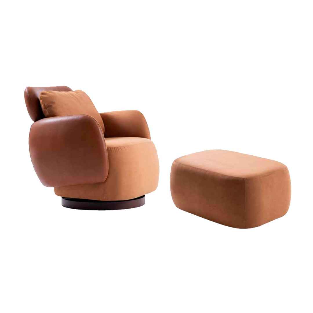 Poltrona Giratória Santorini com Puff - Attua Design Moveis de Alto Padrão