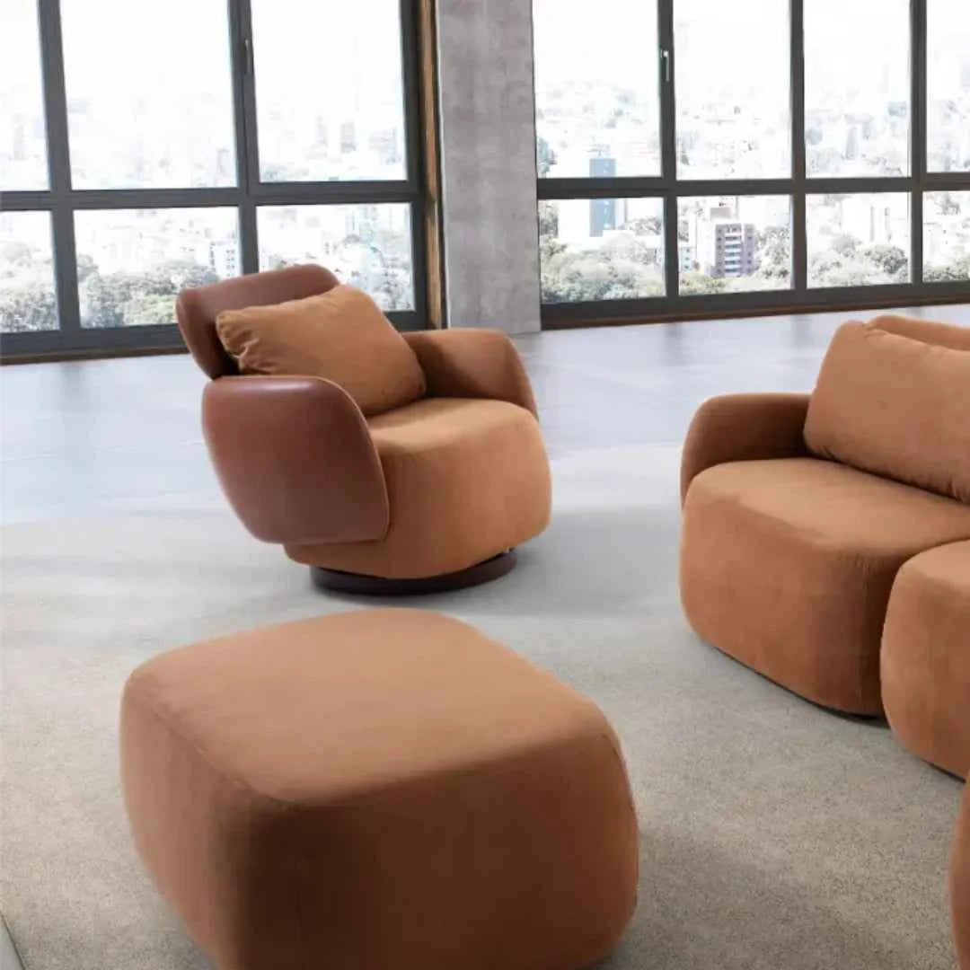 Poltrona Giratória Santorini com Puff - Attua Design Moveis de Alto Padrão