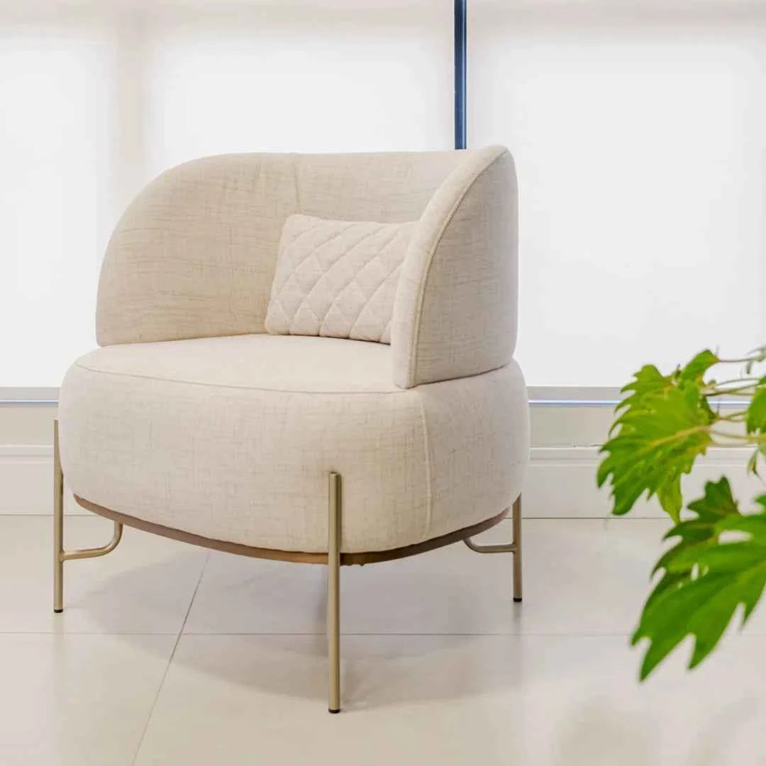 Poltrona Jolie Metal Dourado - Attua Design Moveis de Alto Padrão