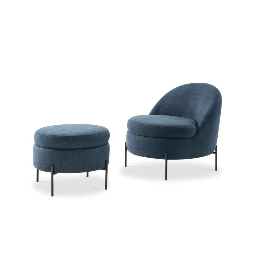 Poltrona Biscuit Metal com Puff