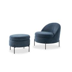 Poltrona Biscuit Metal com Puff