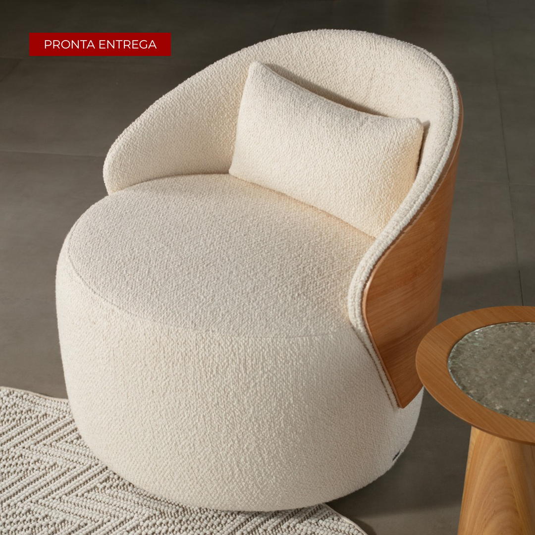 Poltrona Blenda Giratória encosto Laminado