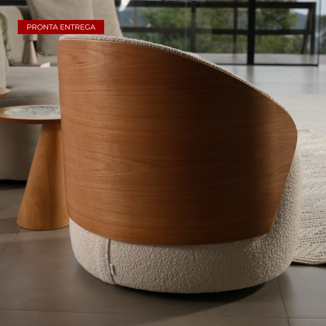 Poltrona Blenda Giratória encosto Laminado