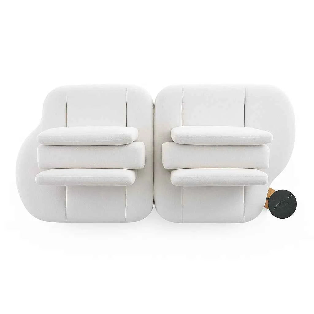 Sofá Orgânico Cascalho Elétrico Com Mesa Lateral - Attua Design Moveis de Alto Padrão