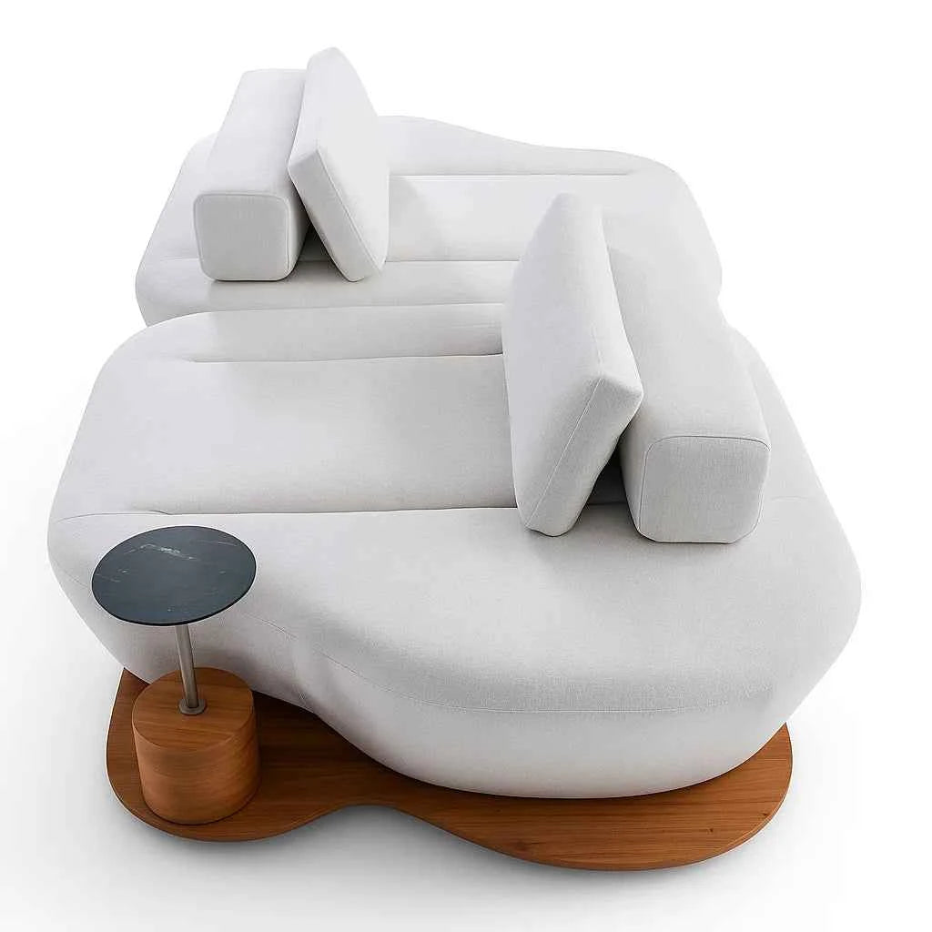 Sofá Orgânico Cascalho Elétrico Com Mesa Lateral - Attua Design Moveis de Alto Padrão