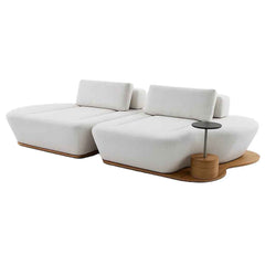 Sofá Orgânico Cascalho Elétrico Com Mesa Lateral