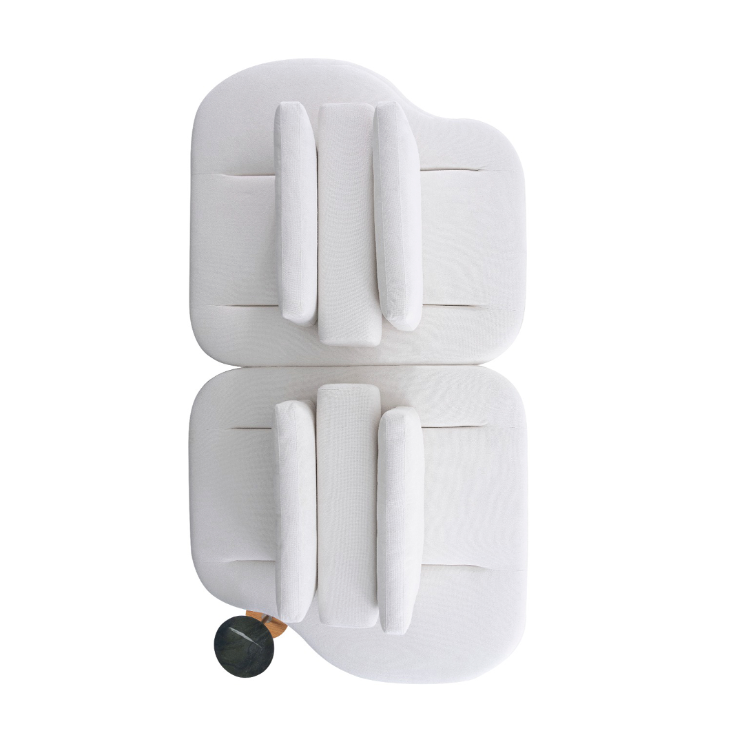 Sofá Ilha Cascalho Elétrico com Mesa Lateral