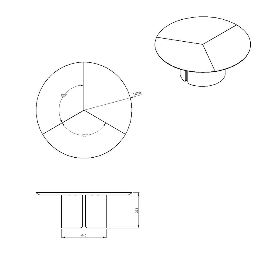 Desenho técnico – Mesa de Centro Albi