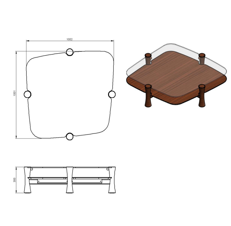 Desenho técnico – Mesa de Centro Cléo
