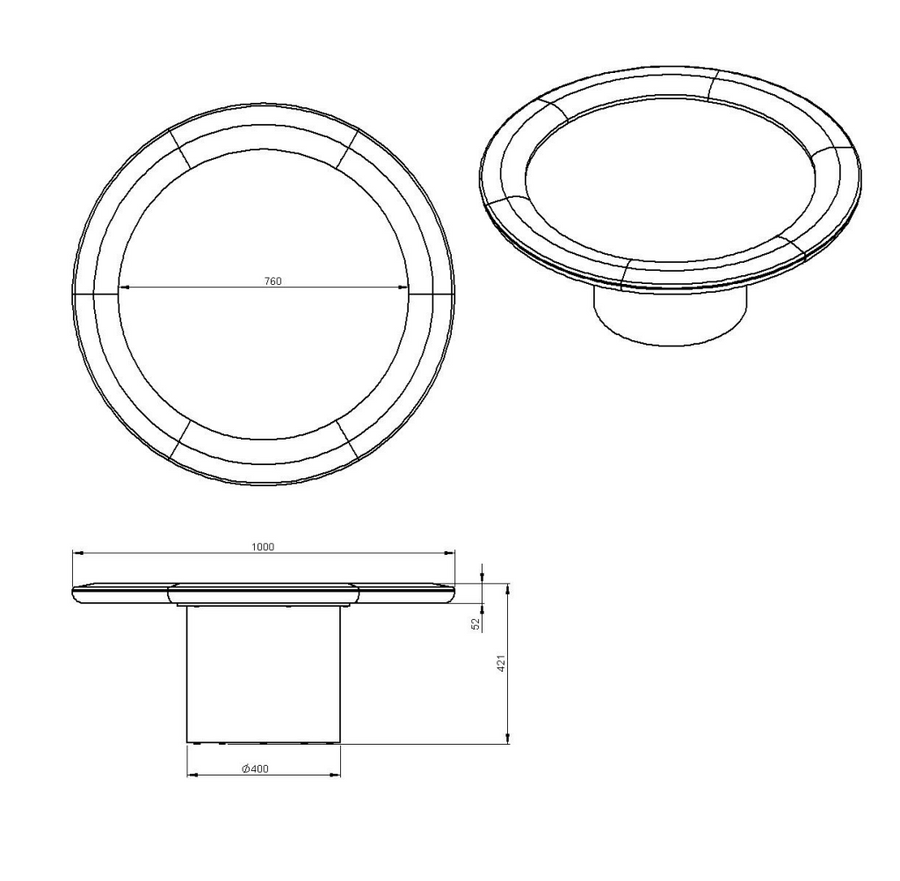 Desenho técnico – Mesa de Centro Fante