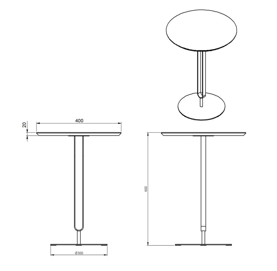 Desenho técnico – Mesa Lateral Arch