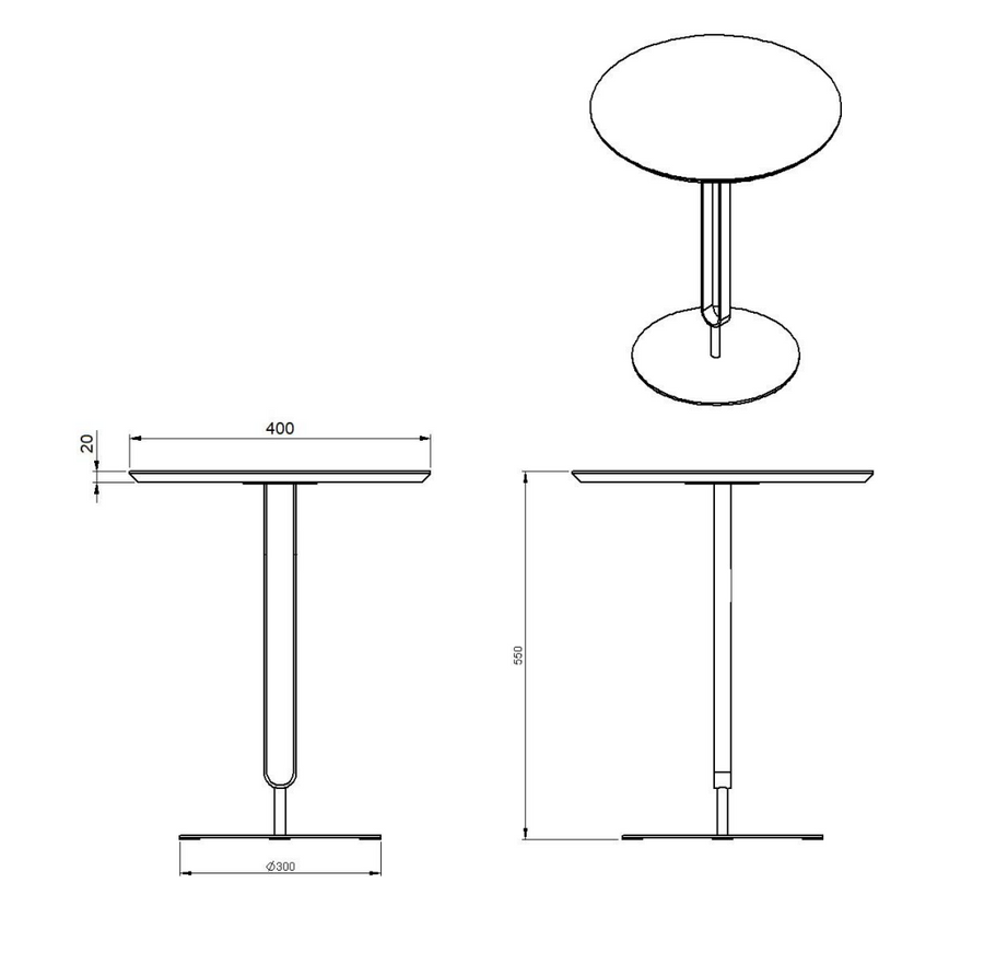 Desenho técnico – Mesa Lateral Arch