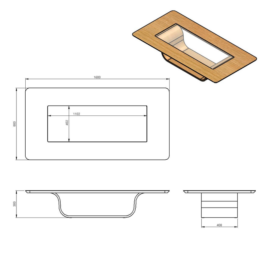 Desenho técnico – Mesa de Centro Gaus