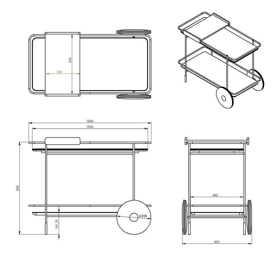 Desenho técnico – Carrinho Bar Nolo