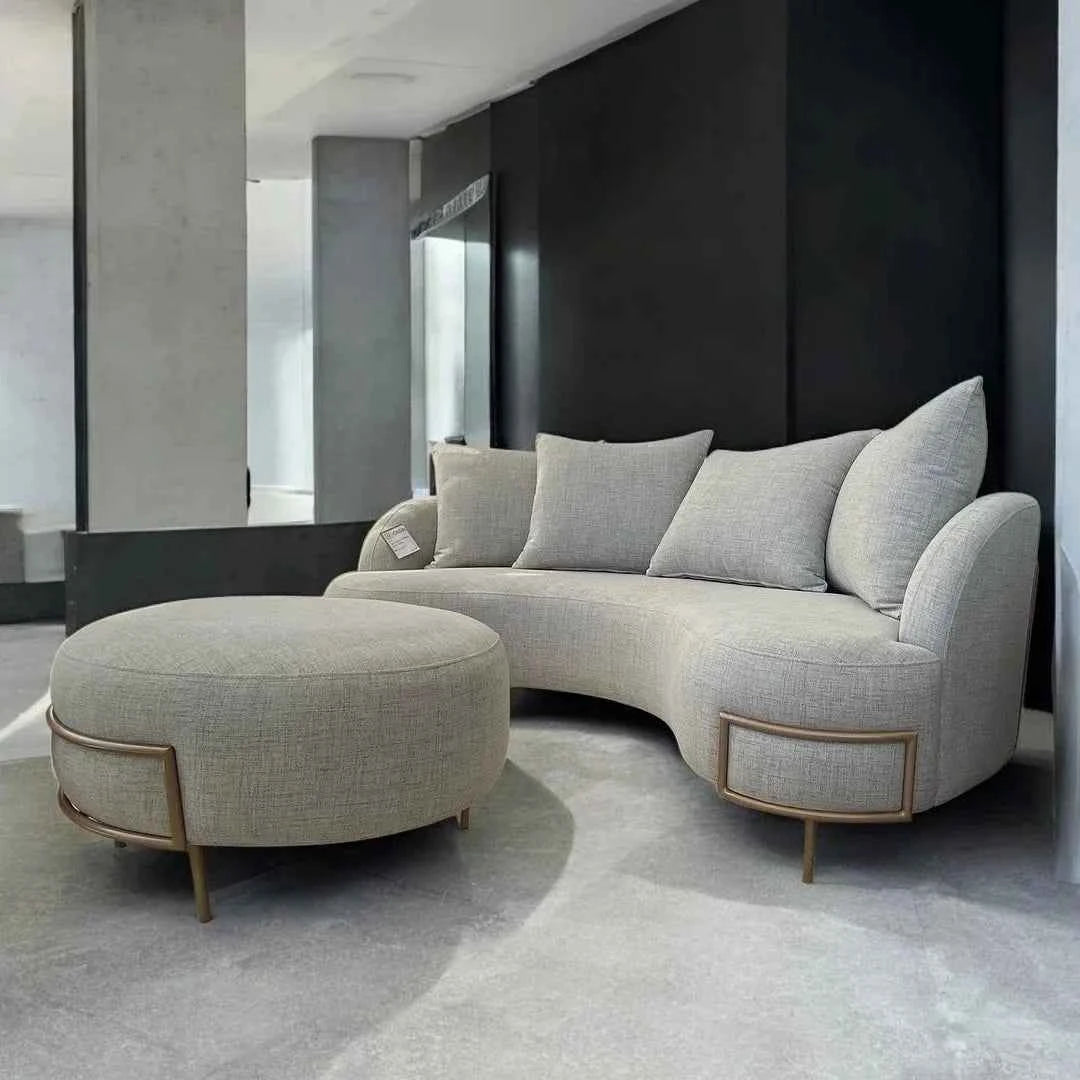 Sofá Finger Orgânico 1,92m Com Puff - Attua Design Moveis de Alto Padrão