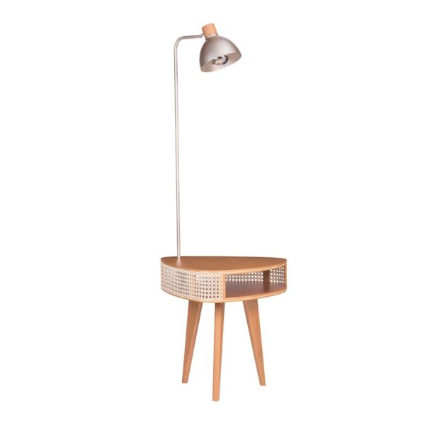 Mesa de Lateral Nature com Luminária, mesinha de lateral com luminária de chão, mesa de cabeceira com luminária, iluminação para quarto, iluminação para sala, mesa lateral iluminada, mesa de apoio com luminária, luminária para leitura, luminária decorativa, luminária para sala de estar, luminária para ambiente aconchegante, luminária moderna, luminária funcional, luminária com design exclusivo, iluminação sofisticada, luminária para recepção