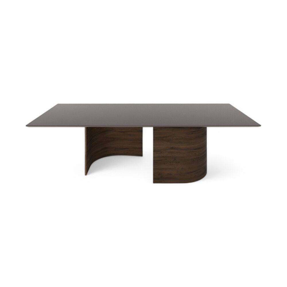 Mesa Retangular Sea, mesa de jantar retangular, mesa para escritório, mesa de reunião, mesa com base cinamomo, mesa de alto padrão, mesa elegante, mesa moderna, mesa sofisticada, mobiliário de luxo, mesa para ambientes refinados.