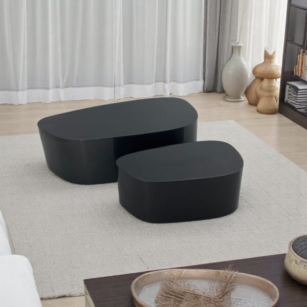 Conjunto de Mesa de Centro Corsega, Conjunto de Mesa de Centro Corsega, mesa de centro organica, mesa de centro preta, mesa de centro de alto padrao, conjunto de mesas de centro de alto padrao